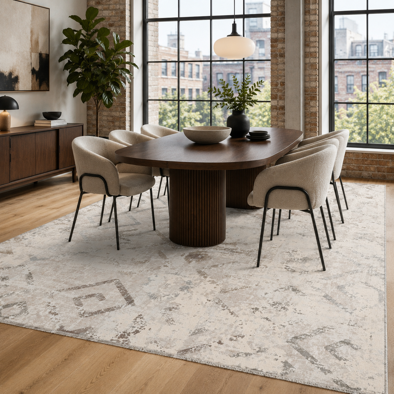 RW7161 washable chenille rug texture and pattern detail