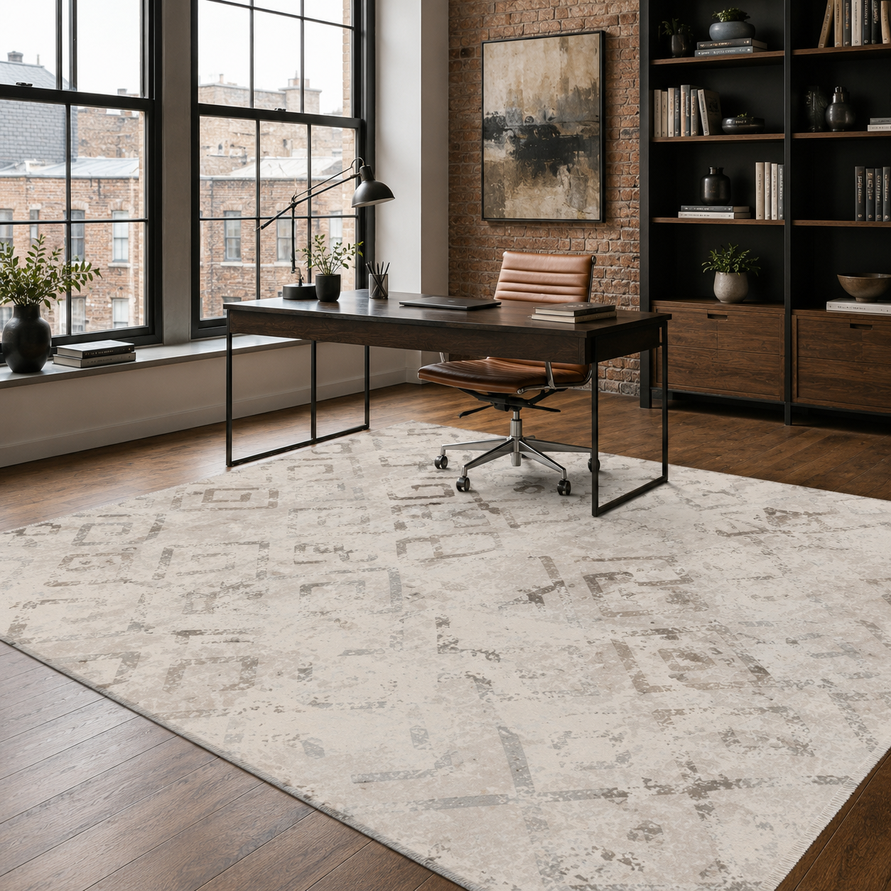 RW7161 washable chenille rug texture and pattern detail