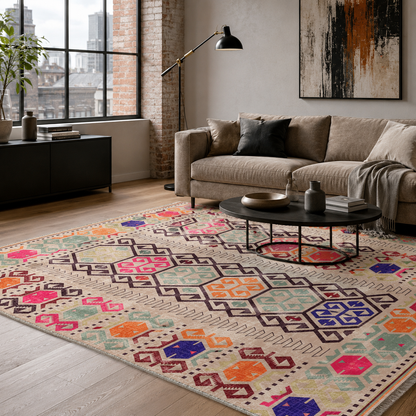 RW7162 washable chenille rug texture and pattern detail