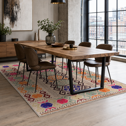 RW7162 washable chenille rug texture and pattern detail