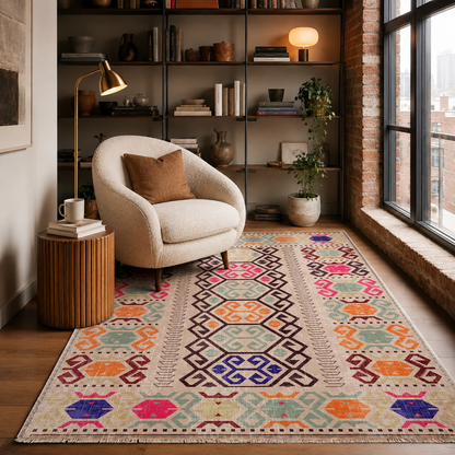 RW7162 washable chenille rug texture and pattern detail
