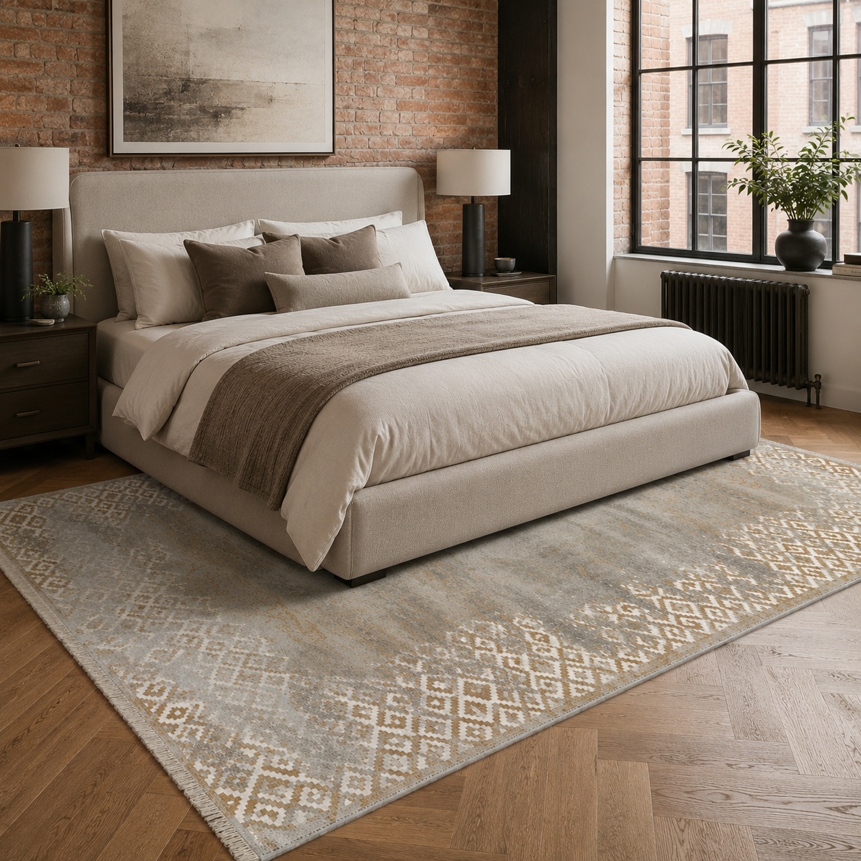 RW7163 washable chenille rug texture and pattern detail