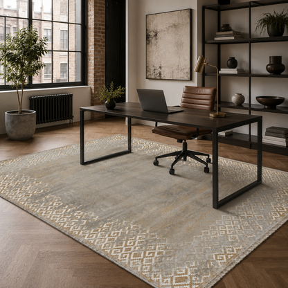 RW7163 washable chenille rug texture and pattern detail