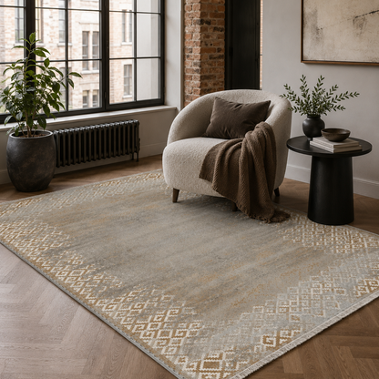 RW7163 washable chenille rug texture and pattern detail