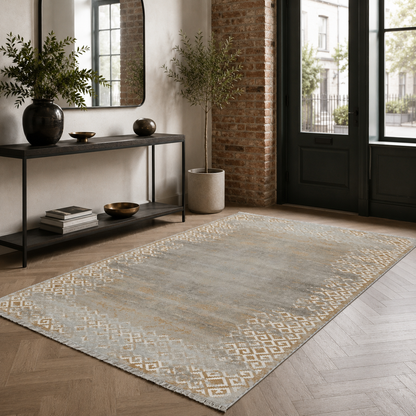 RW7163 washable chenille rug texture and pattern detail