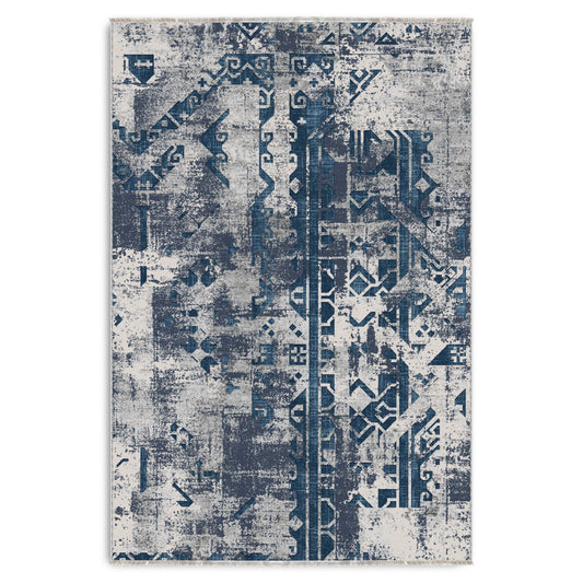 RW7164 washable chenille area rug viewed from above
