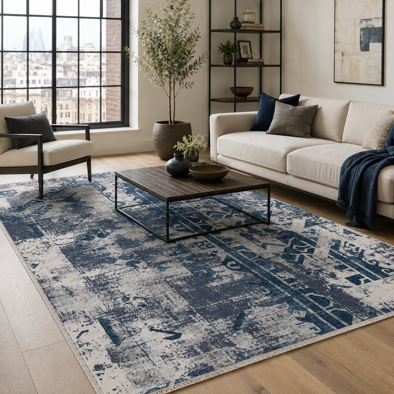 RW7164 washable chenille rug texture and pattern detail