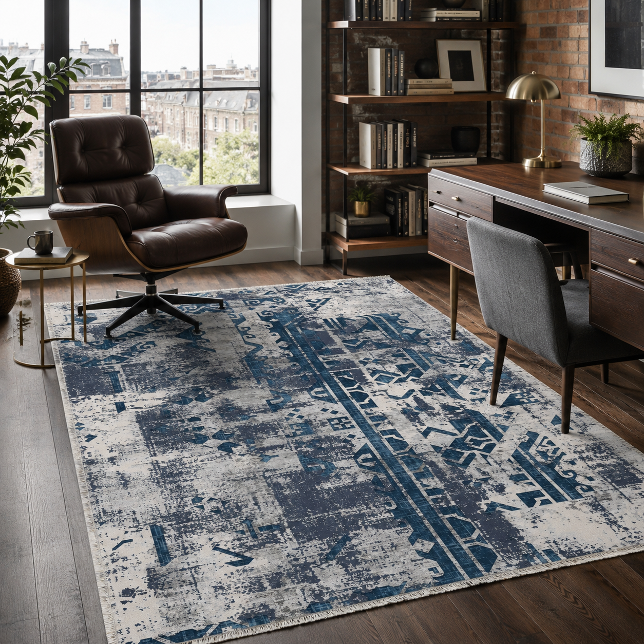 RW7164 washable chenille rug texture and pattern detail