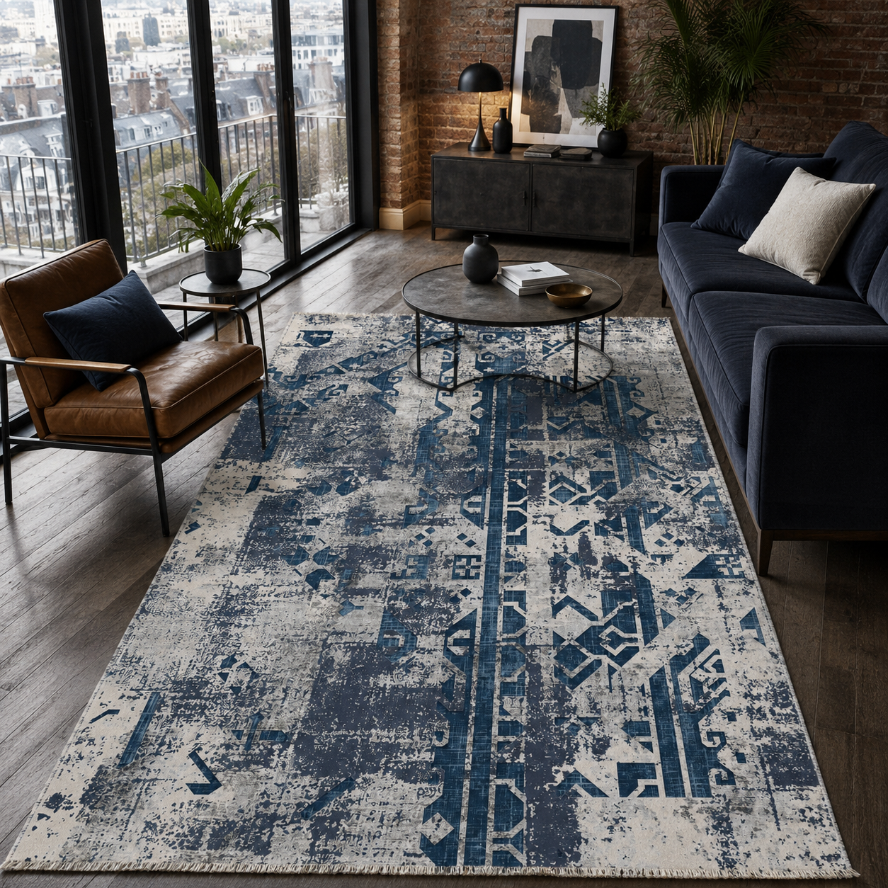 RW7164 washable chenille rug texture and pattern detail