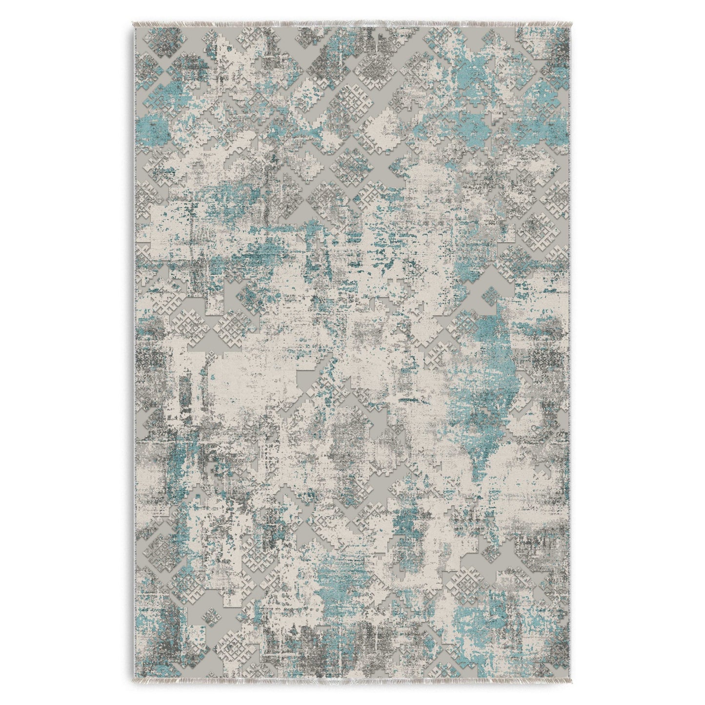 RW7165 washable chenille area rug viewed from above
