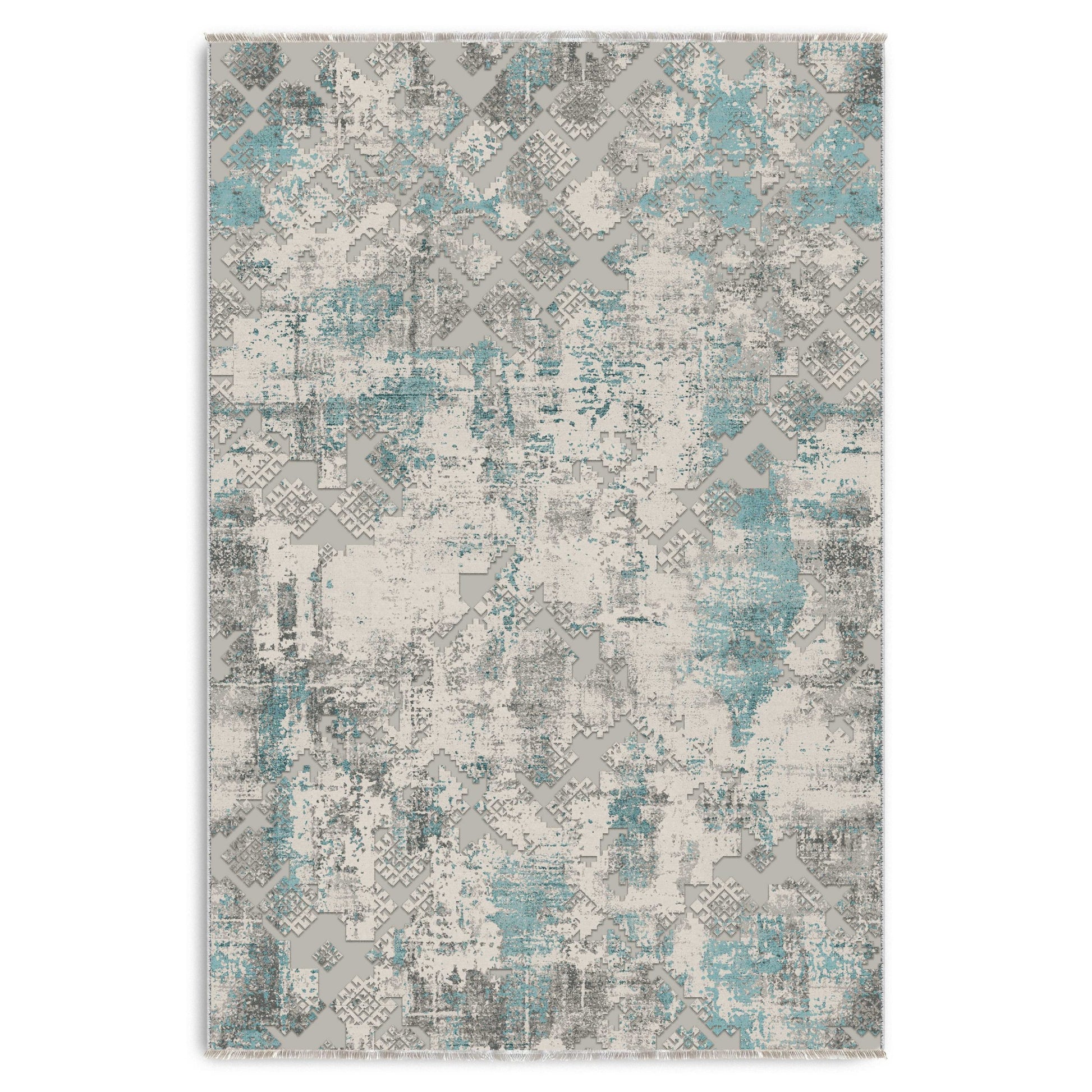 RW7165 washable chenille area rug viewed from above