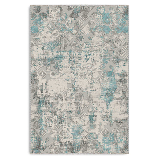 RW7165 washable chenille area rug viewed from above