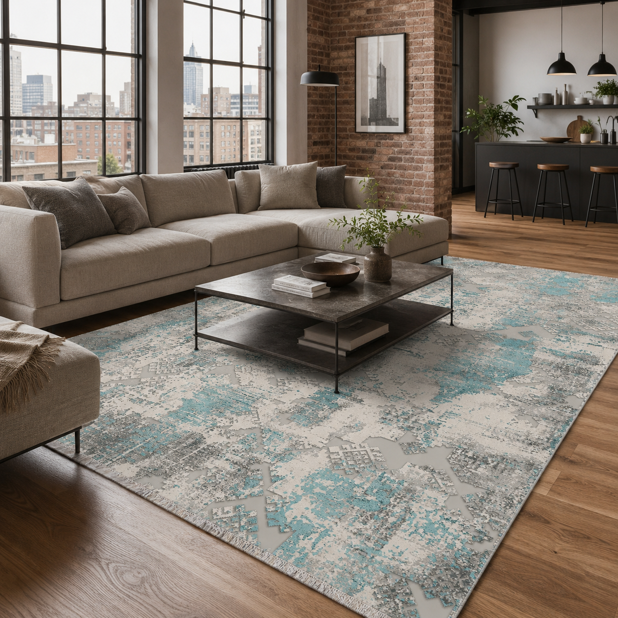 RW7165 washable chenille rug texture and pattern detail