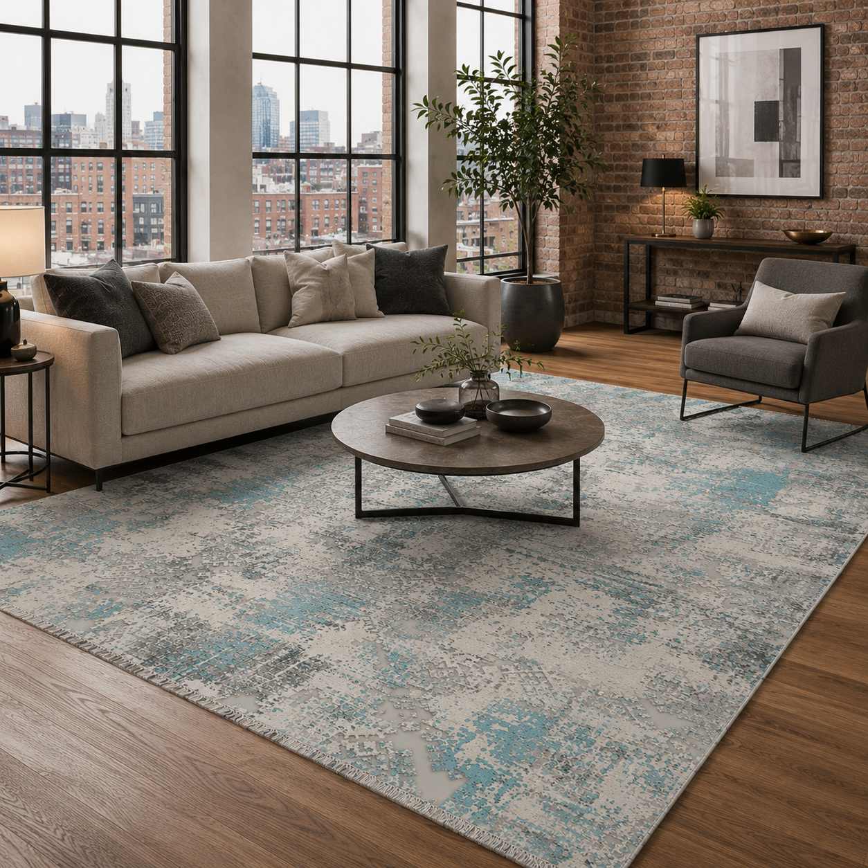 RW7165 washable chenille rug texture and pattern detail