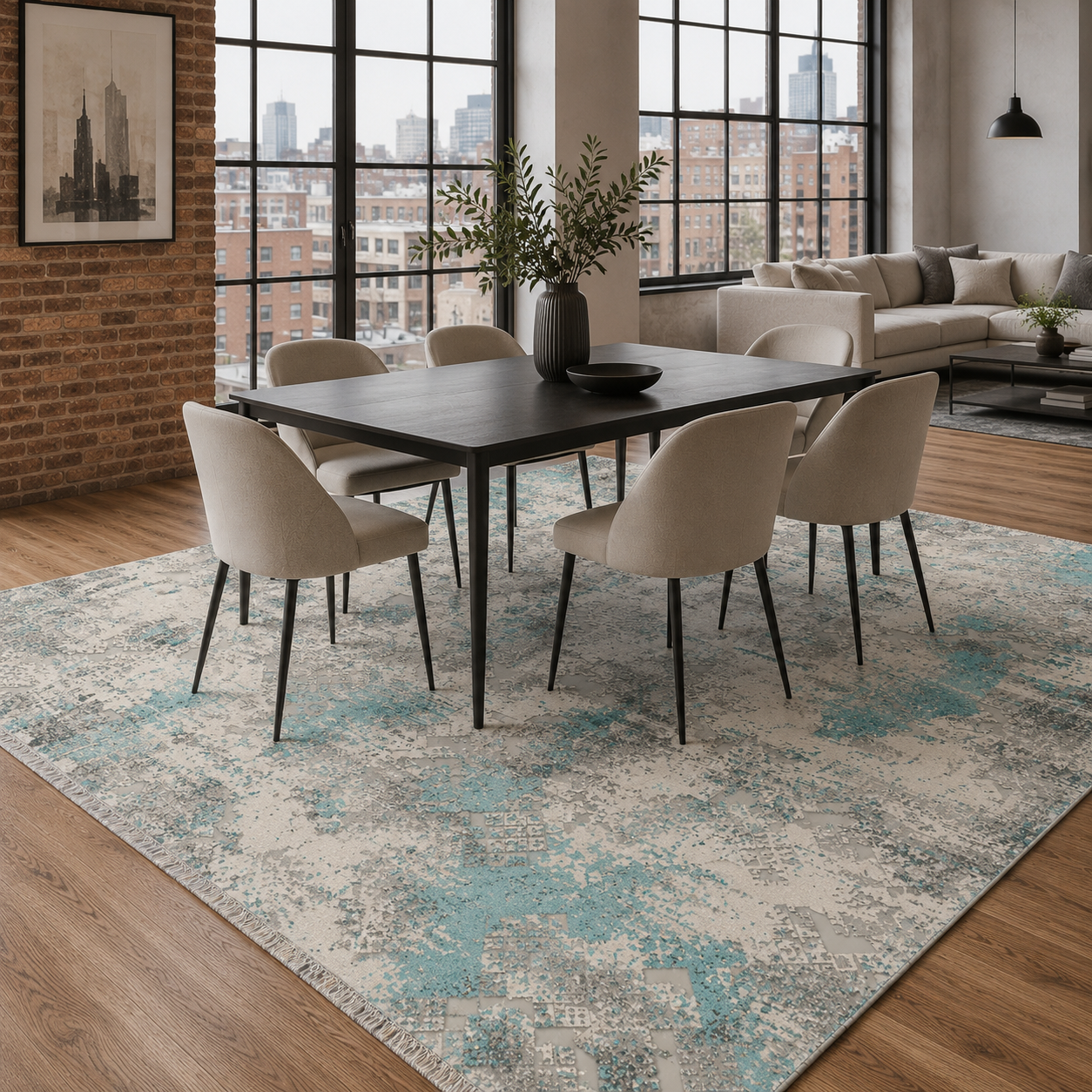 RW7165 washable chenille rug texture and pattern detail