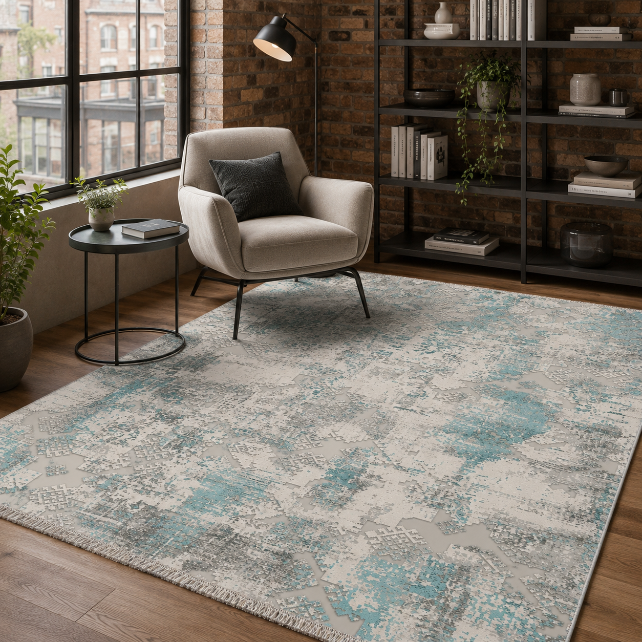 RW7165 washable chenille rug texture and pattern detail