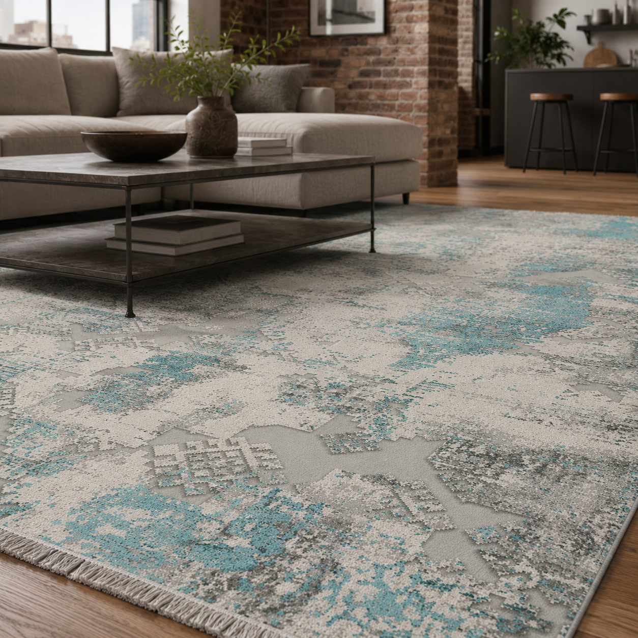 RW7165 washable chenille rug texture and pattern detail