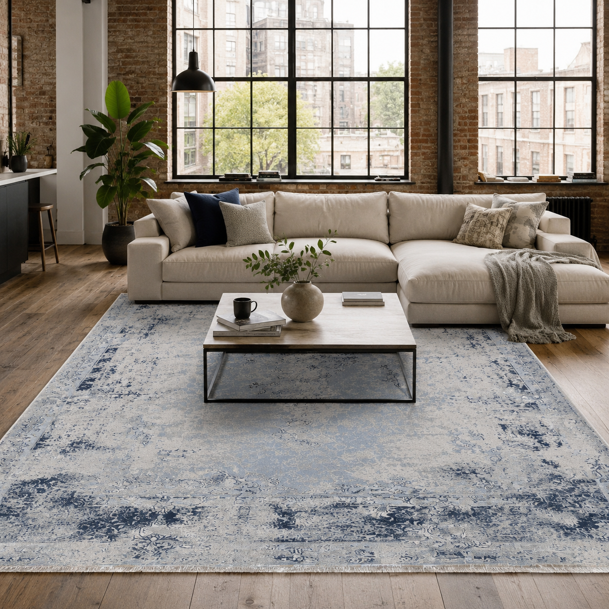 RW7166 washable chenille rug texture and pattern detail