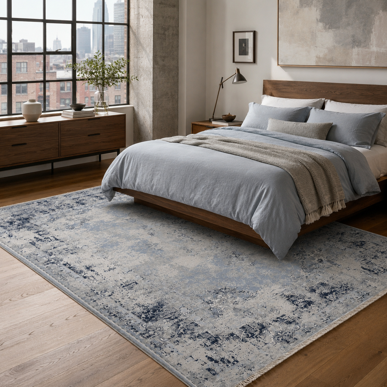 RW7166 washable chenille rug texture and pattern detail