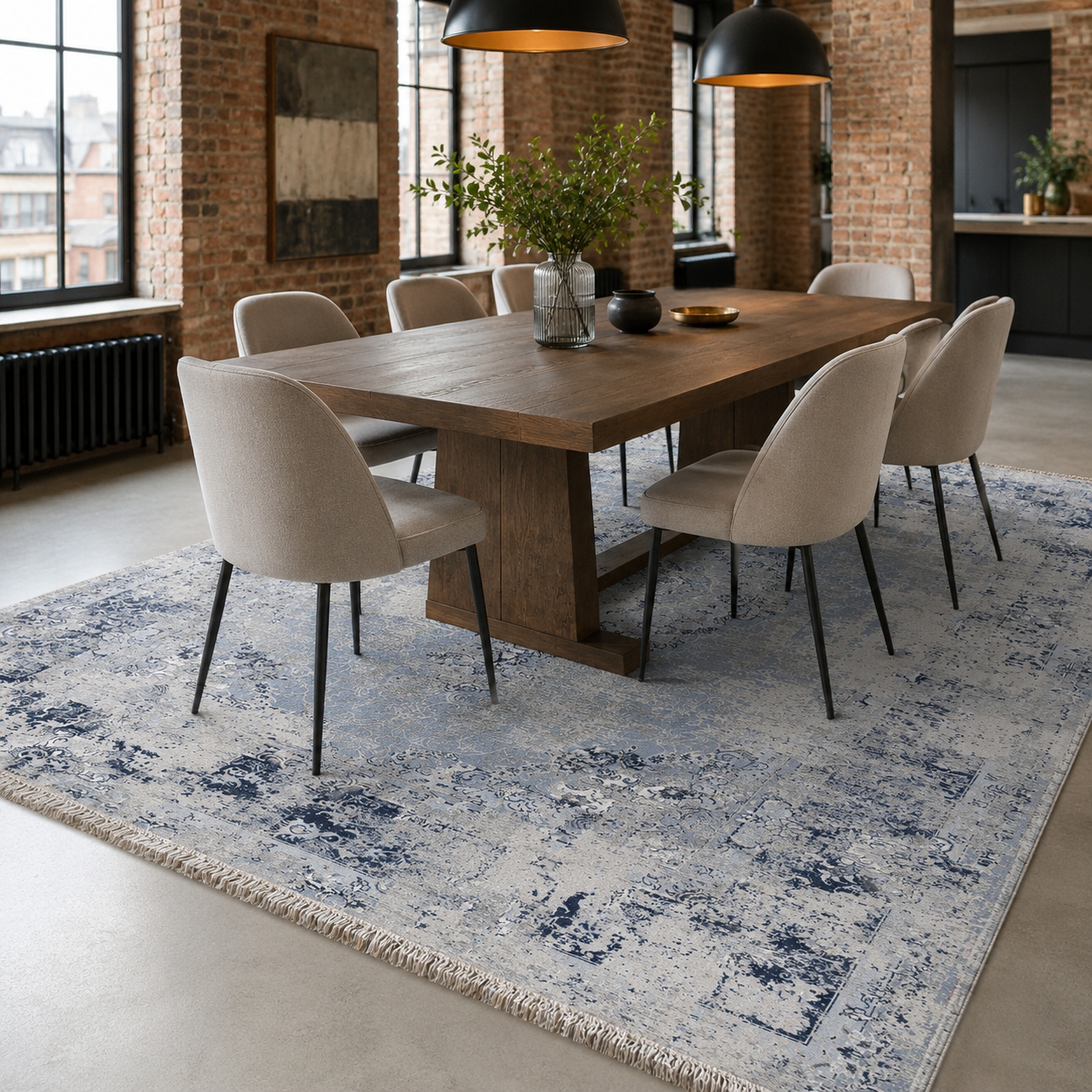 RW7166 washable chenille rug texture and pattern detail