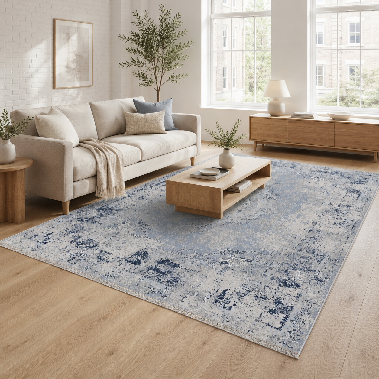 RW7166 washable chenille rug texture and pattern detail