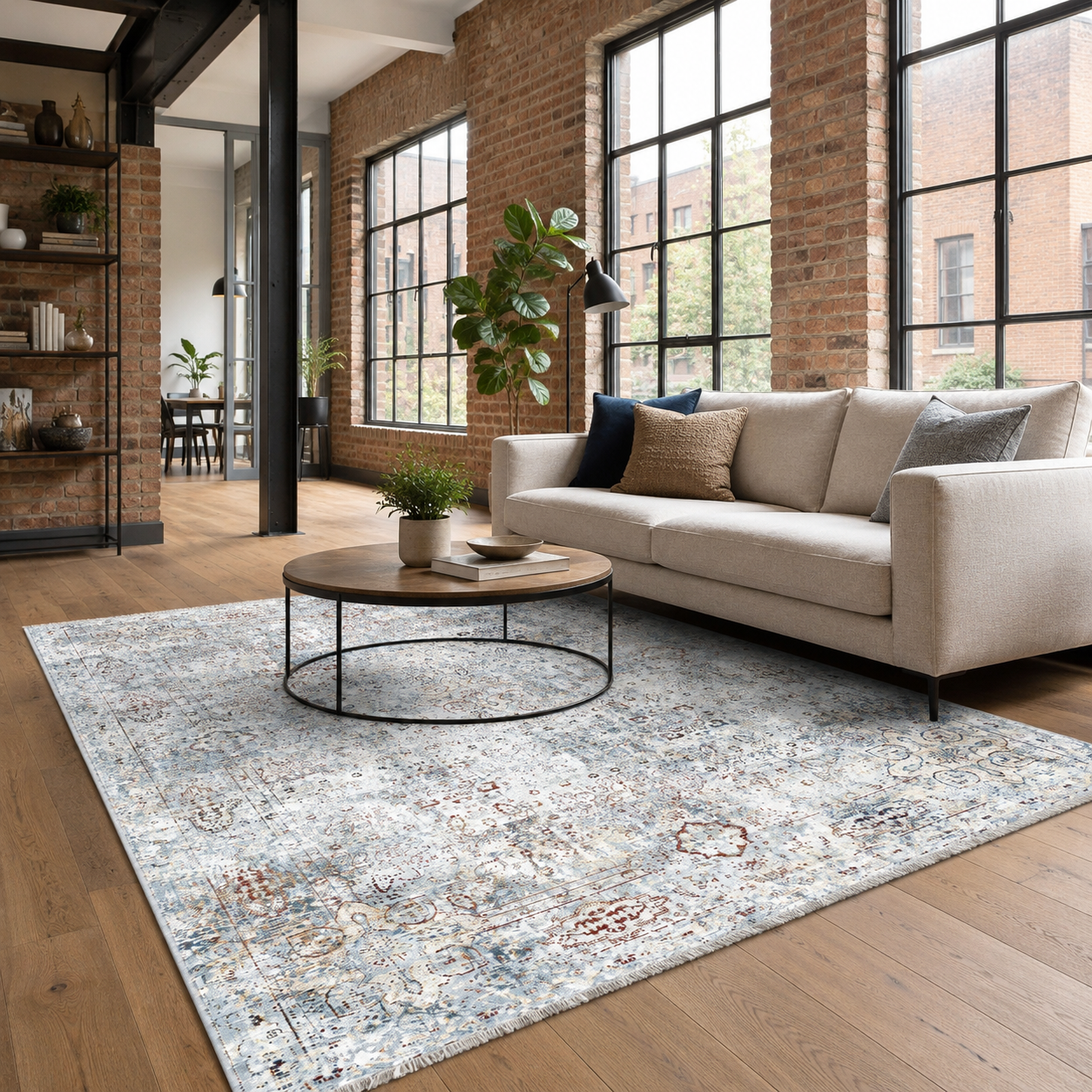 RW7167 washable chenille rug texture and pattern detail