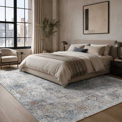 RW7167 washable chenille rug texture and pattern detail