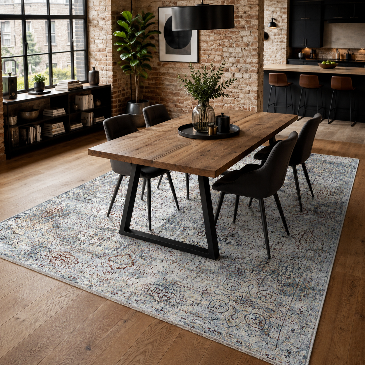 RW7167 washable chenille rug texture and pattern detail