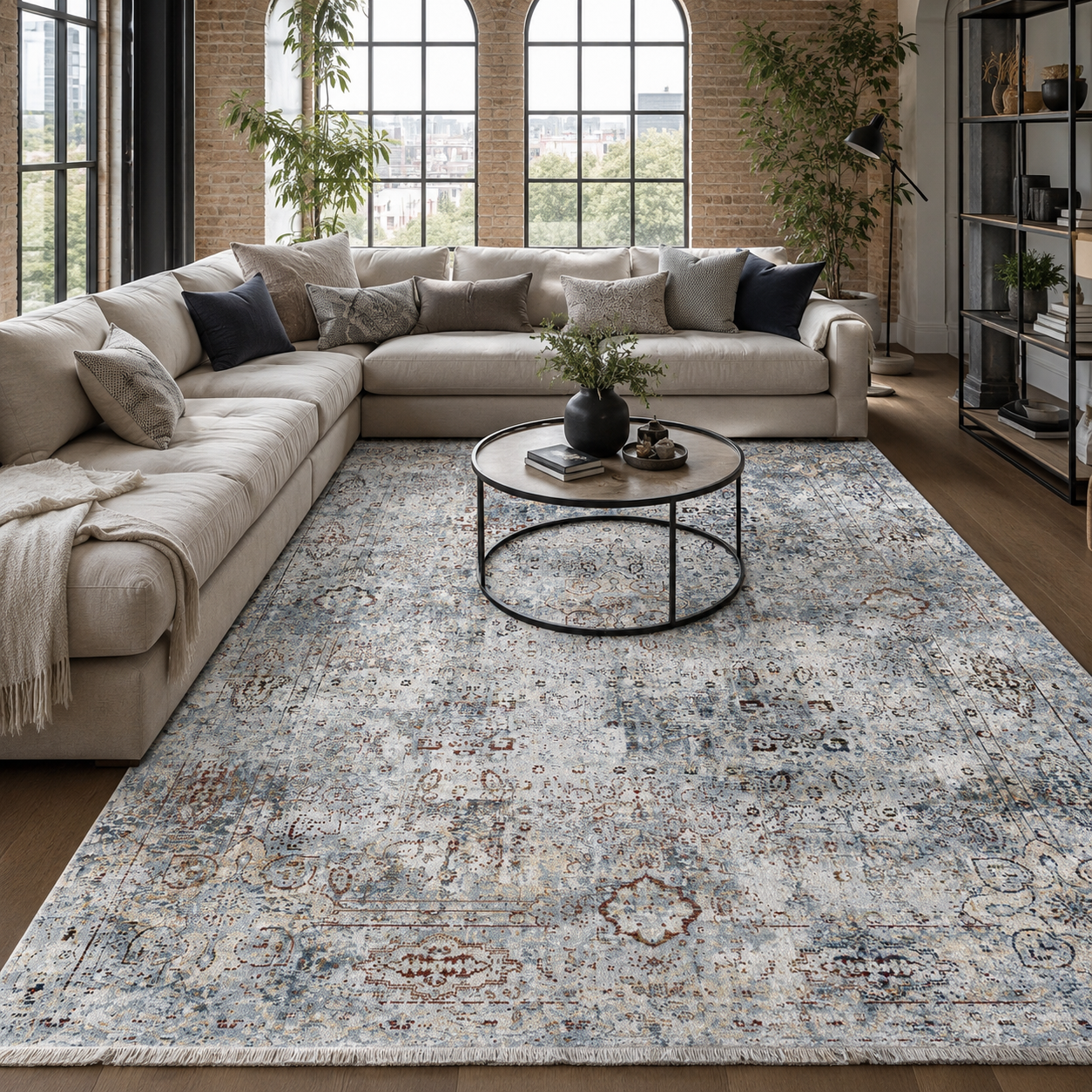 RW7167 washable chenille rug texture and pattern detail