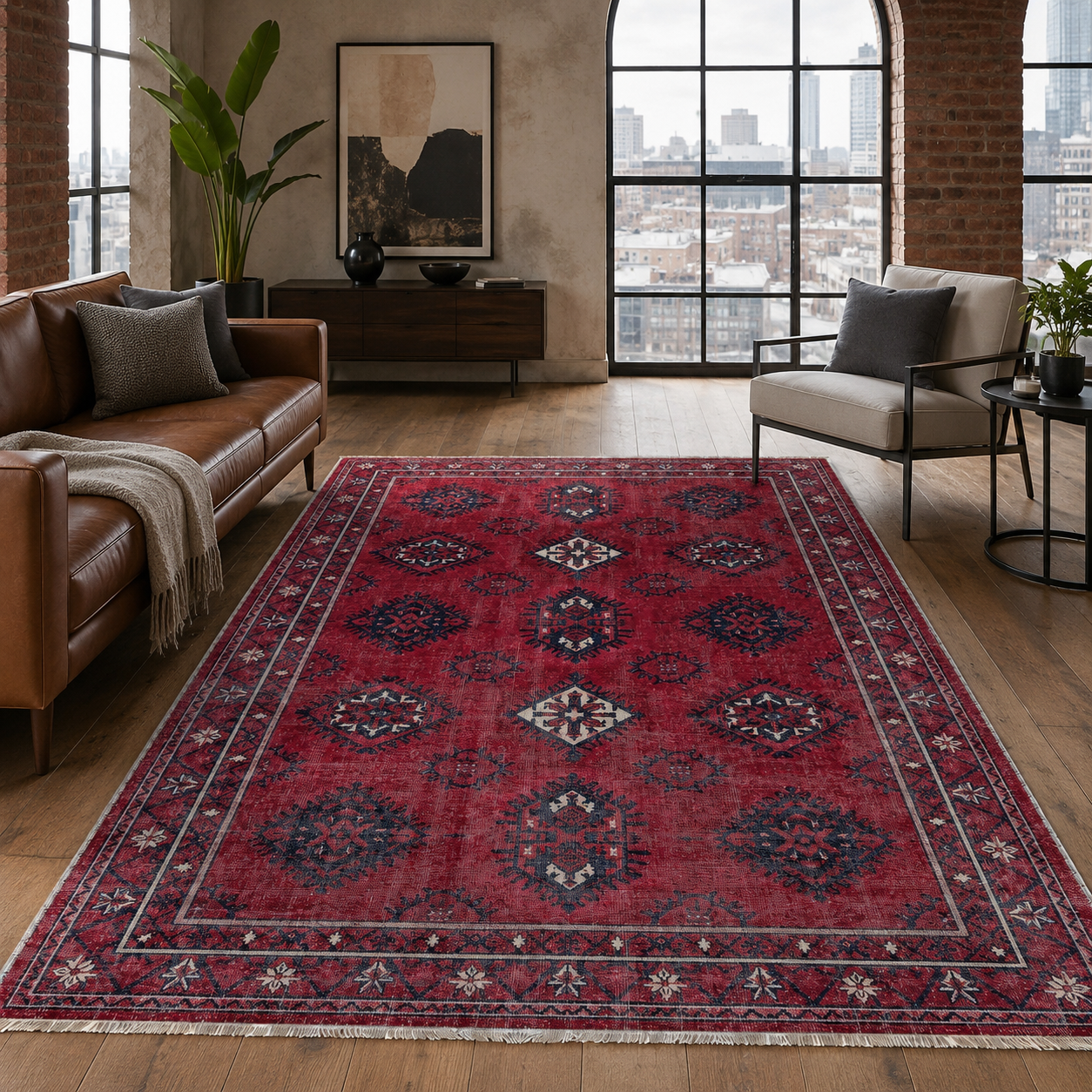 RW7169 washable chenille rug texture and pattern detail