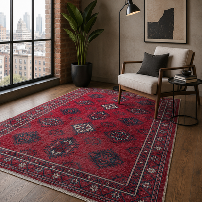 RW7169 washable chenille rug texture and pattern detail