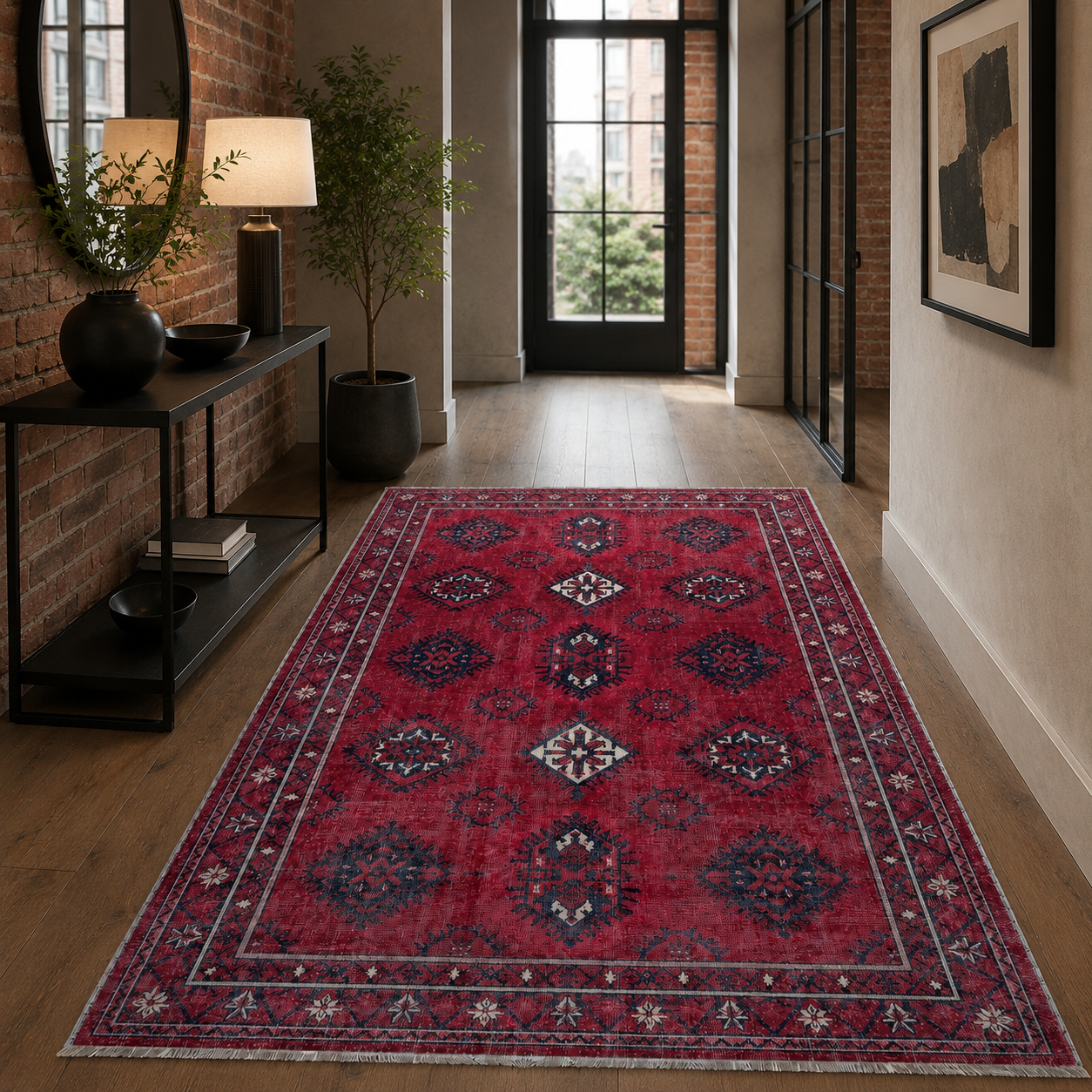 RW7169 washable chenille rug texture and pattern detail