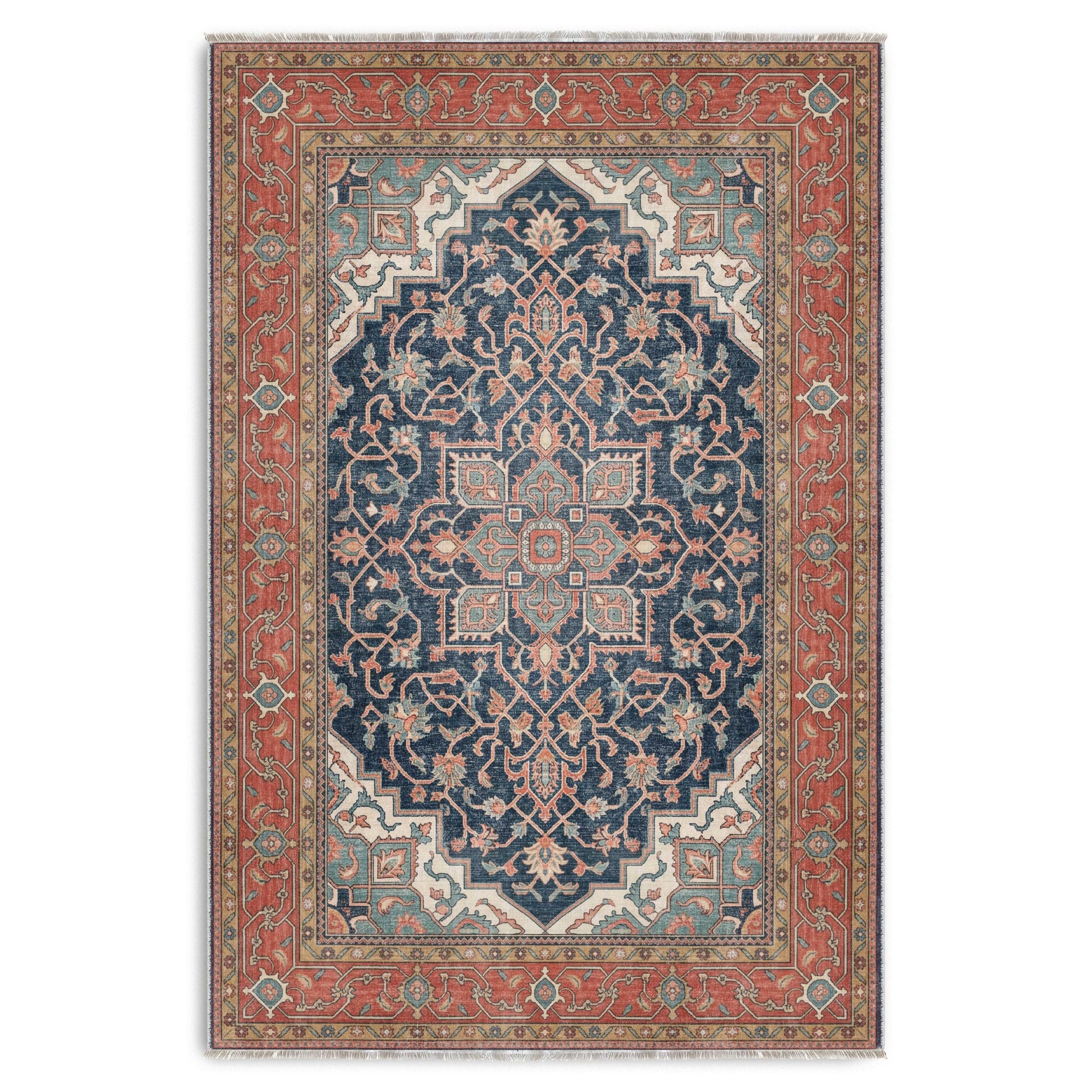 RW7170 washable chenille area rug viewed from above
