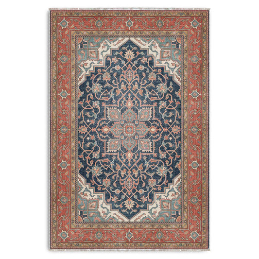 RW7170 washable chenille area rug viewed from above
