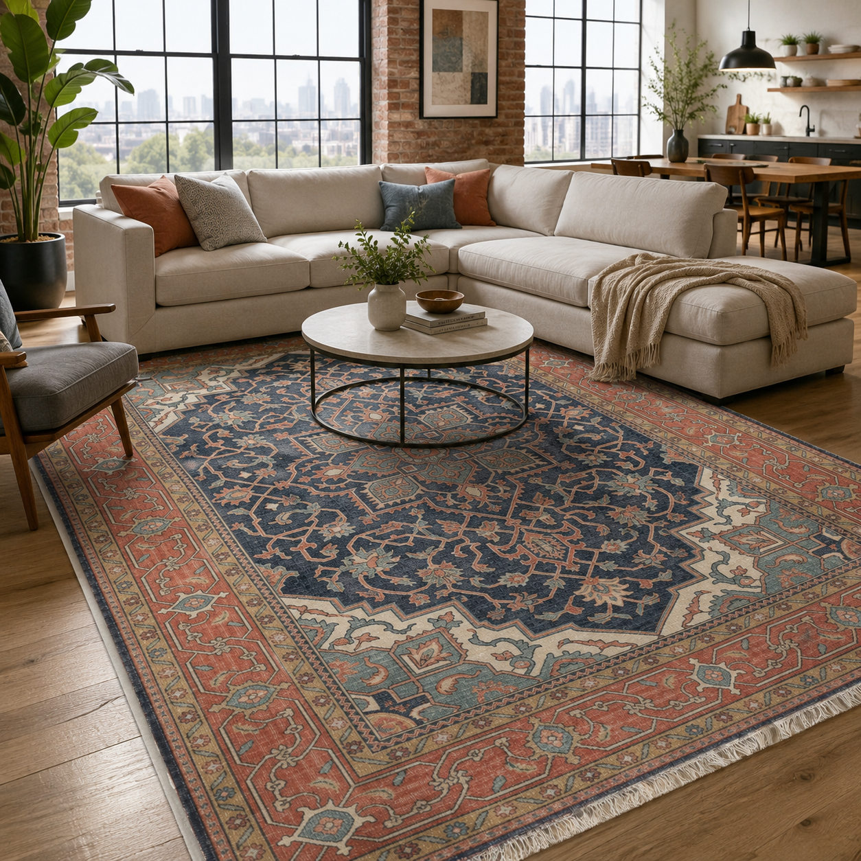 RW7170 washable chenille rug texture and pattern detail