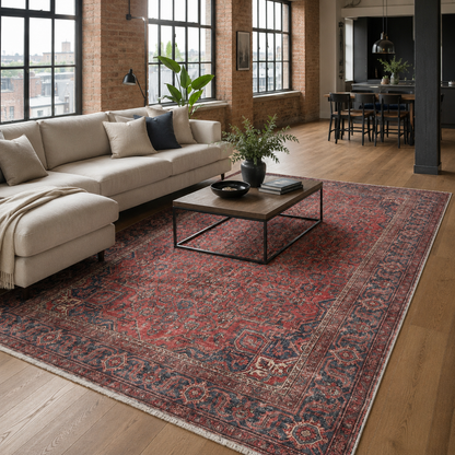 RW7171 washable chenille rug texture and pattern detail