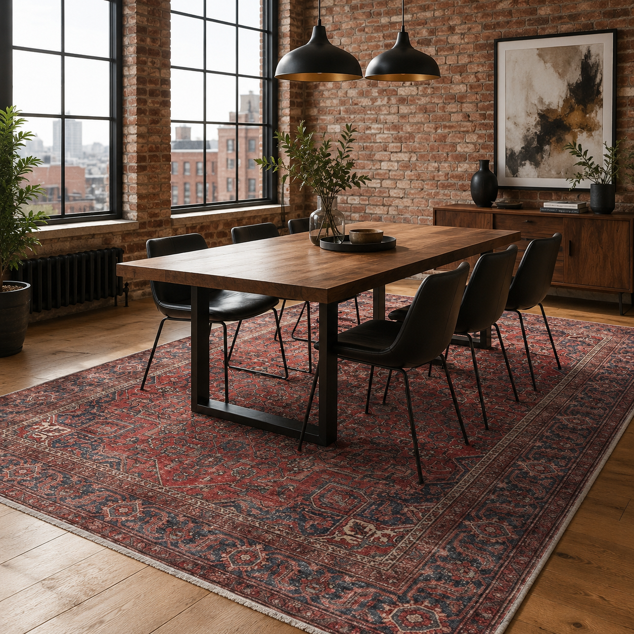 RW7171 washable chenille rug texture and pattern detail