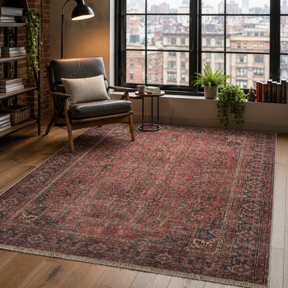 RW7171 washable chenille rug texture and pattern detail