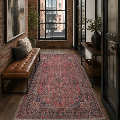 RW7171 washable chenille rug texture and pattern detail