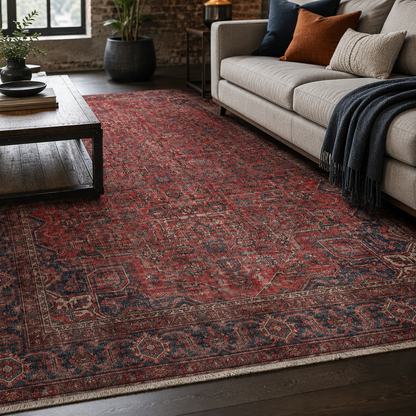 RW7171 washable chenille rug texture and pattern detail