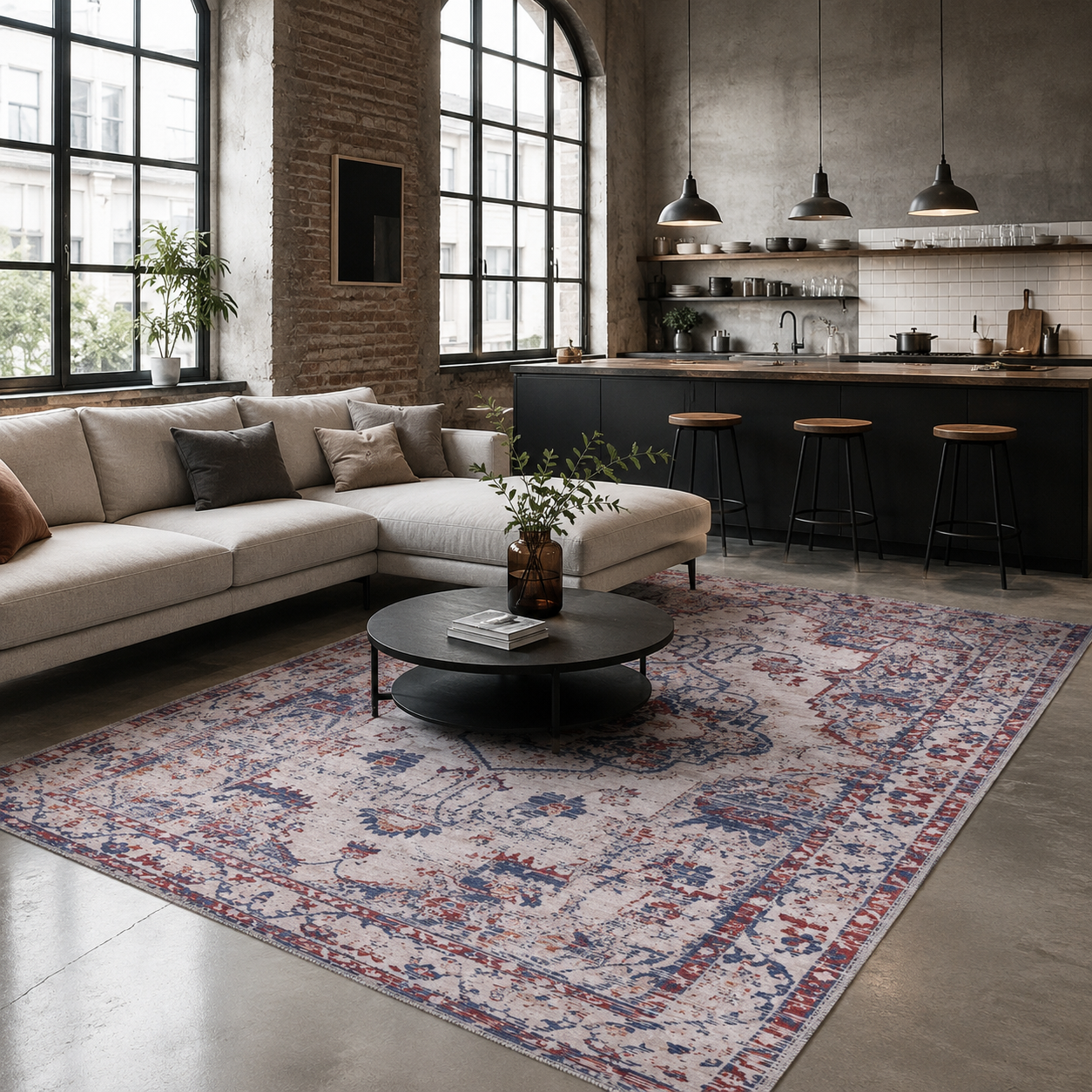 RWDV1001 washable chenille area rug