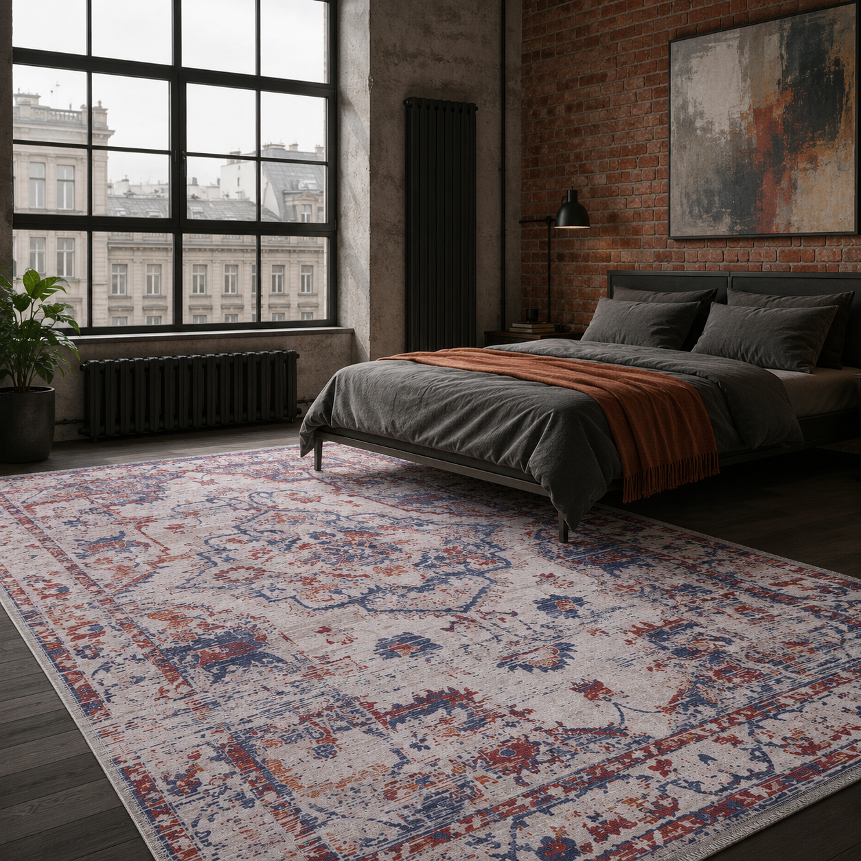 RWDV1001 washable chenille rug texture and pattern detail