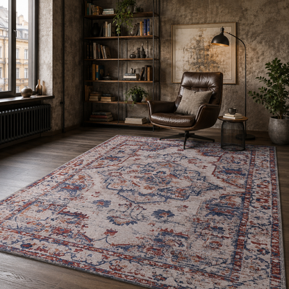 RWDV1001 washable chenille rug texture and pattern detail