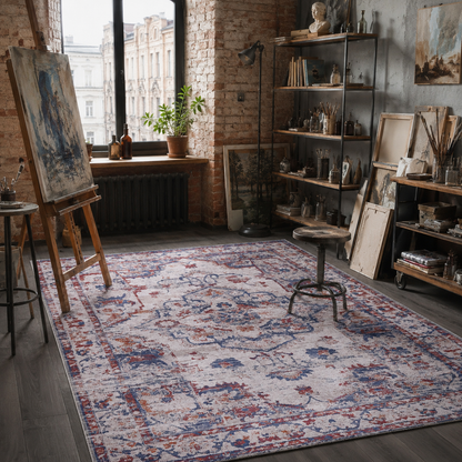 RWDV1001 washable chenille rug texture and pattern detail