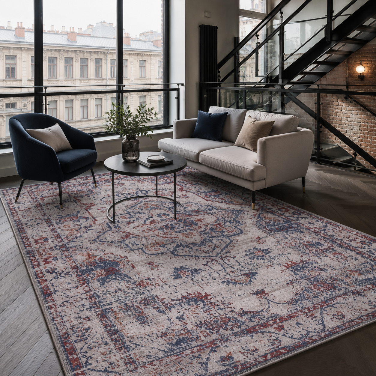 RWDV1001 washable chenille rug texture and pattern detail