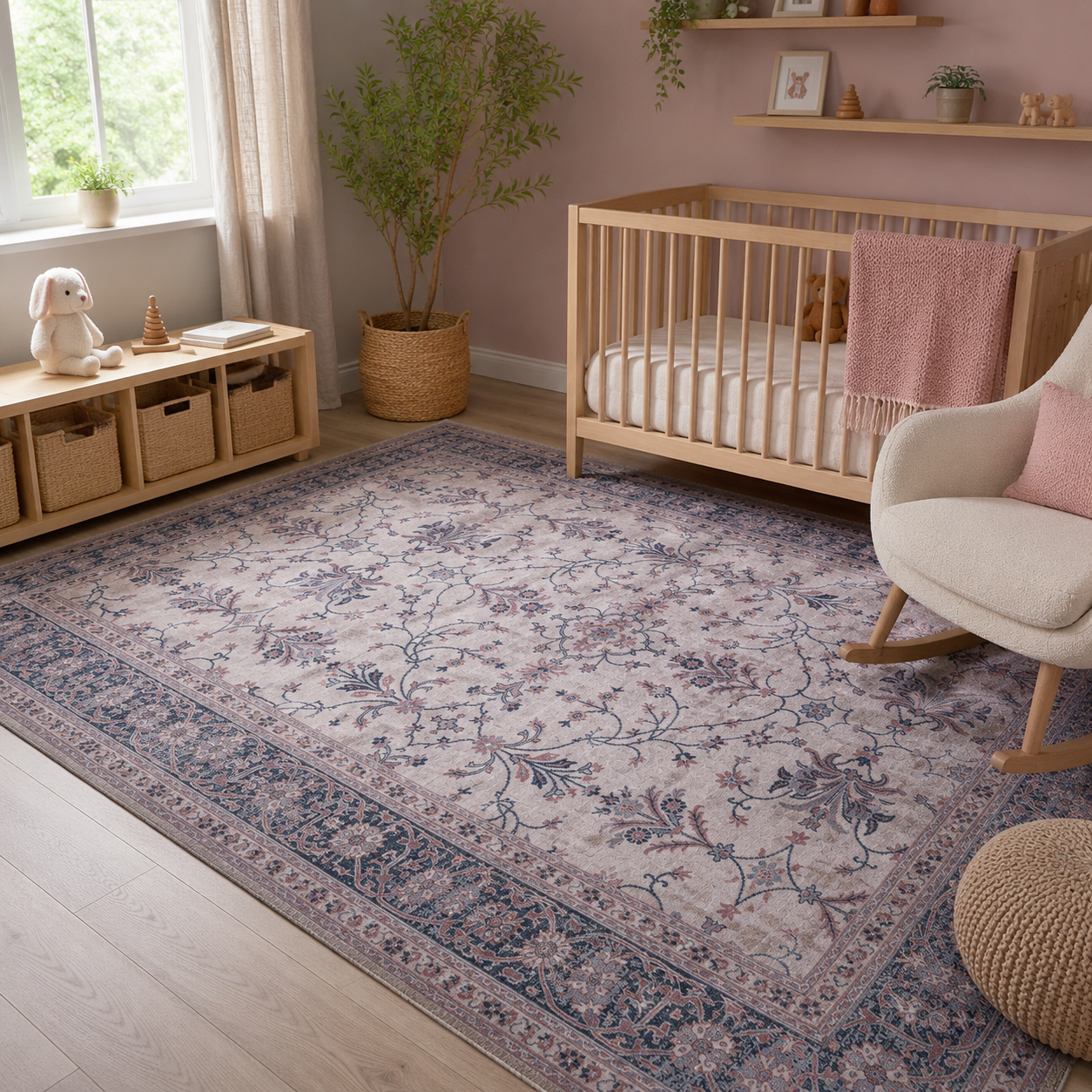 RWDV1004 washable chenille rug texture and pattern detail