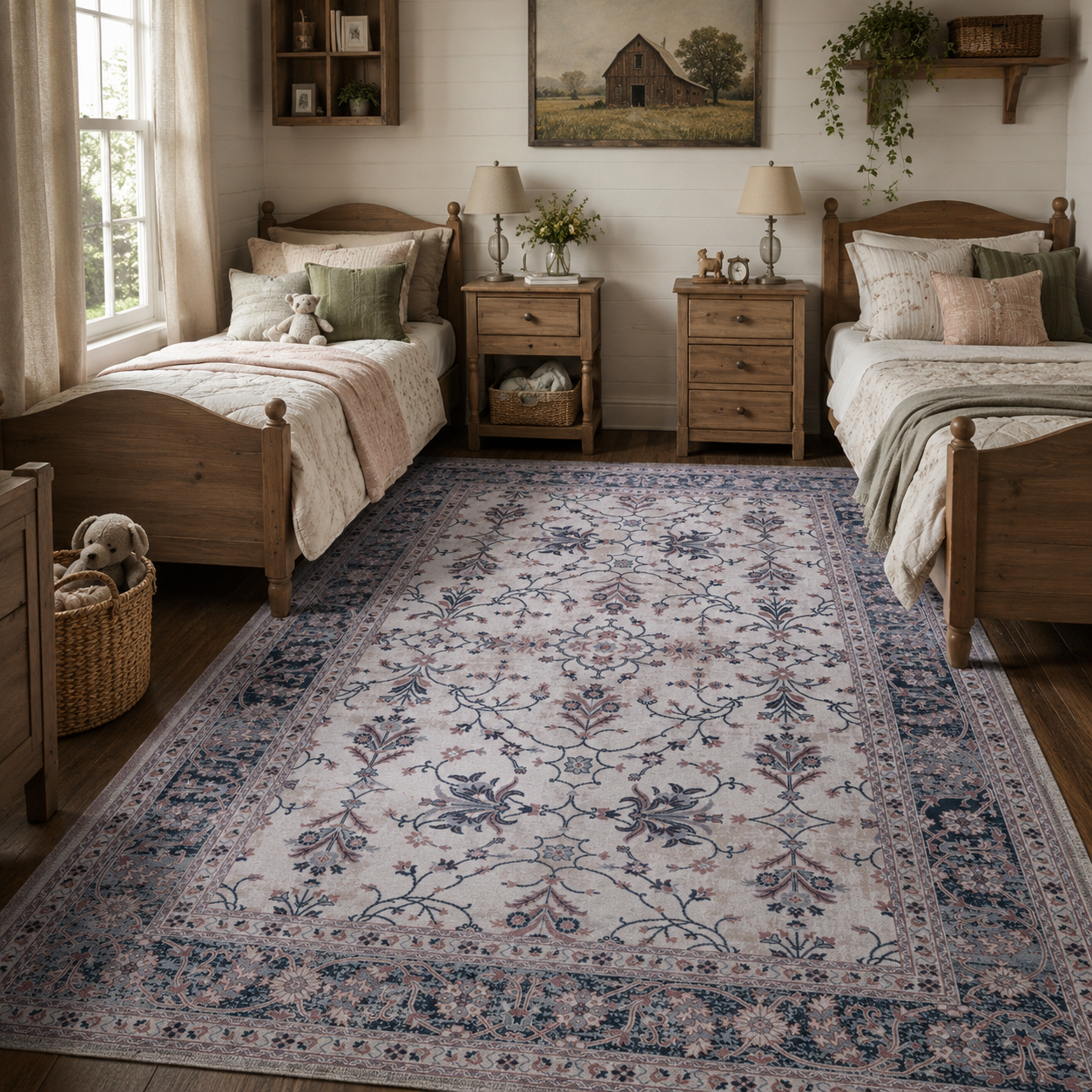 RWDV1004 washable chenille rug texture and pattern detail