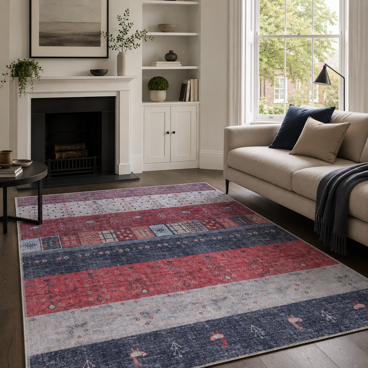 RWDV1005 washable chenille rug texture and pattern detail