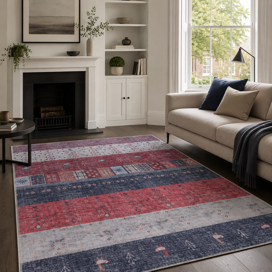 RWDV1005 washable chenille rug texture and pattern detail