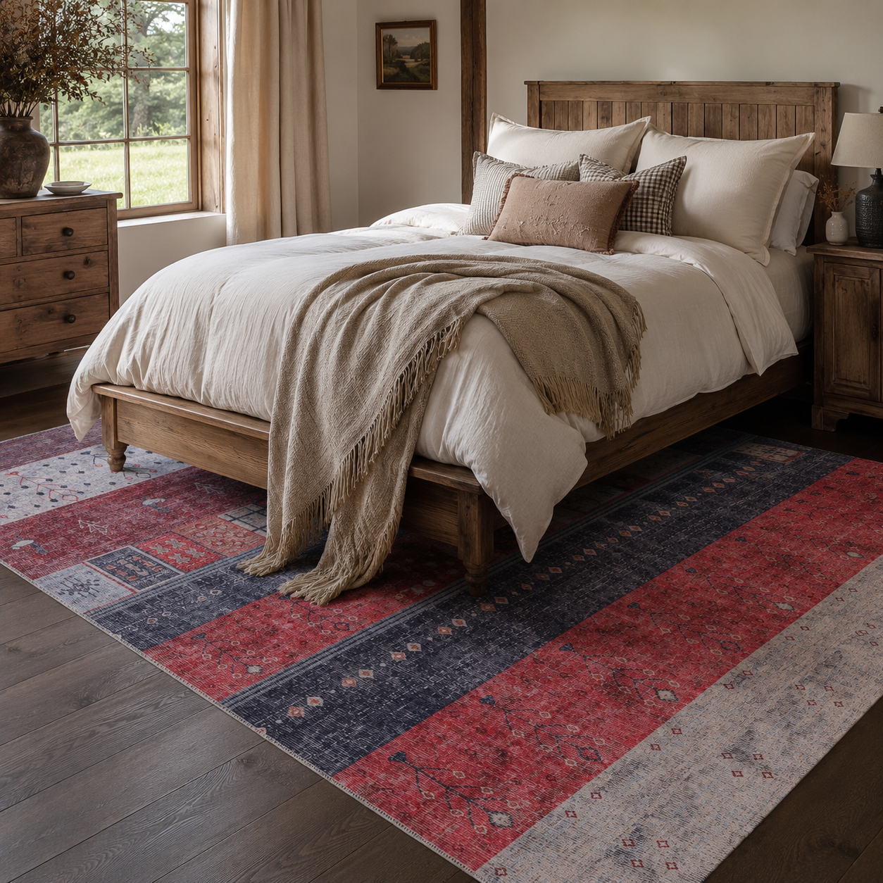 RWDV1005 washable chenille rug texture and pattern detail